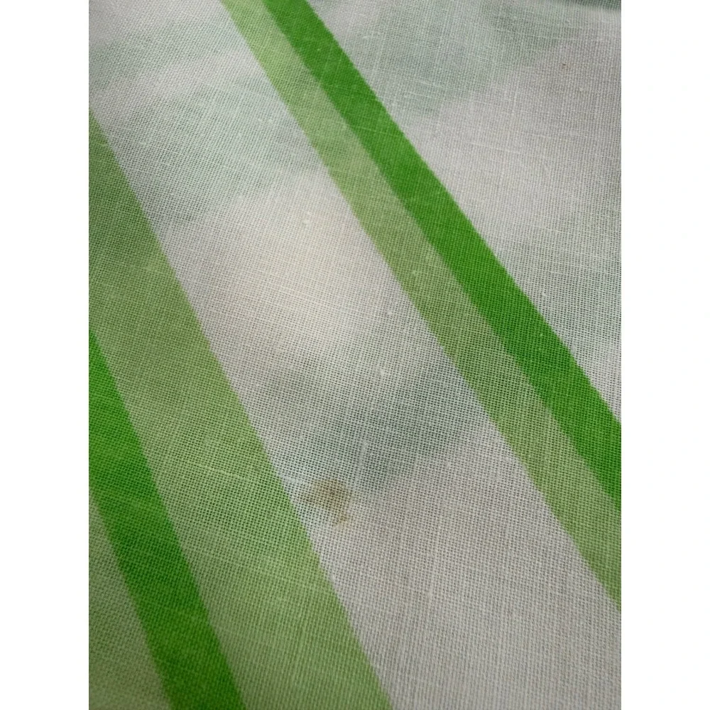 Vintage Cannon Monticello Standard Pillowcase Green White Stripe No Iron‎ Muslin